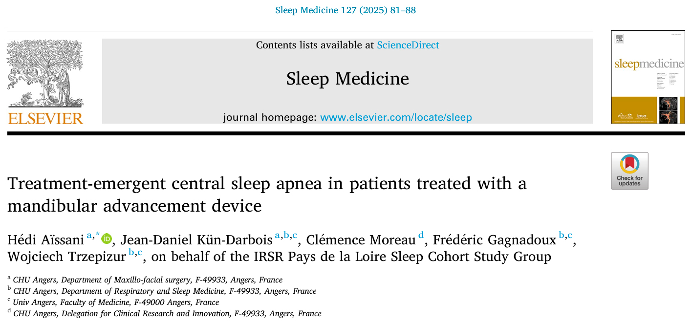 2025 – Treatment-emergent central sleep apnea in patients treated with a MAD