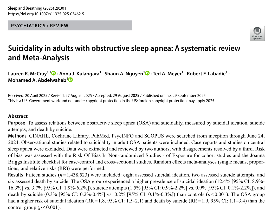 Suicidality in adults with obstructive sleep apnea