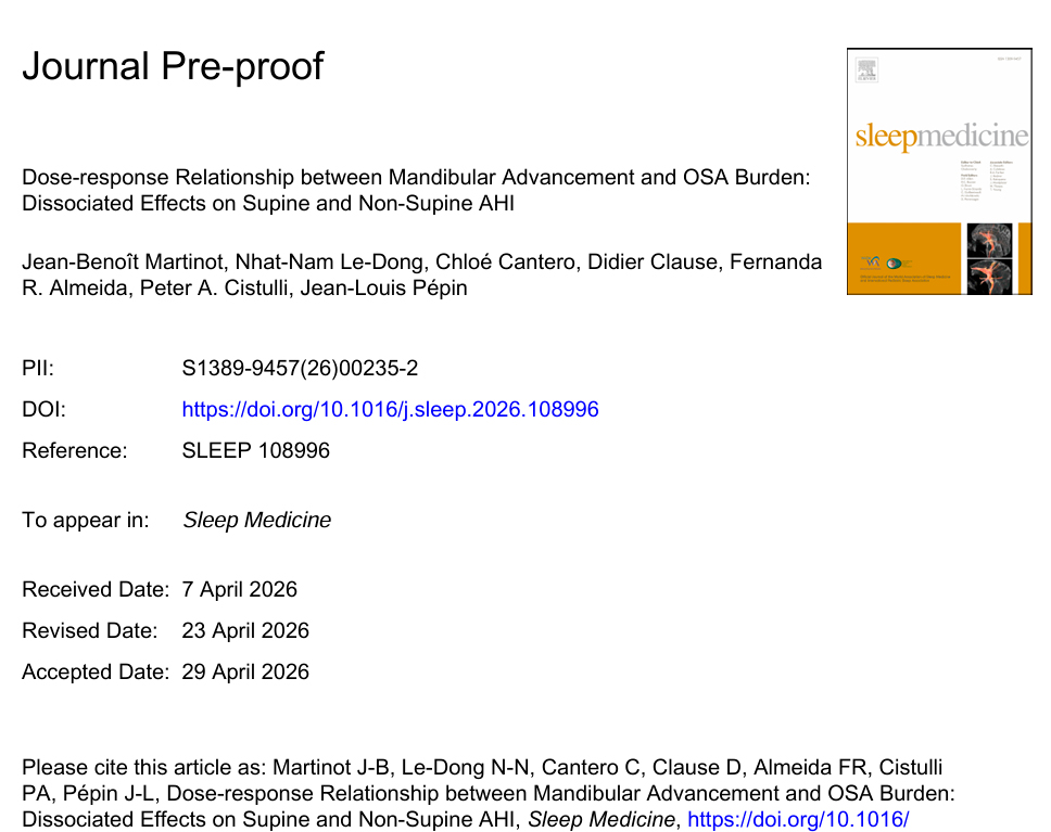 Dose-response Relationship between Mandibular Advancement and OSA Burden